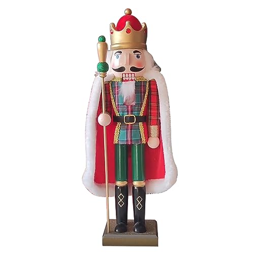 CPAOWEHF Holzfigur König Nussknacker 38,1 cm Weihnachtsdekoration für Küche Esszimmer Tisch von CPAOWEHF