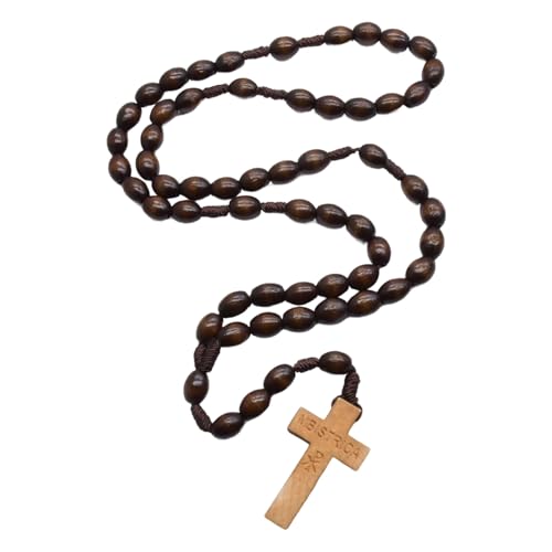 CPAOWEHF Holzperlen Rosenkranz Mit Natürlichen Perlen Und Kreuzen Anhänger Für Gebetsmeditationen Elegante Holzkörner Rosenkranzperlen CPAOWEHF Holzperlen Rosenkranz Mit Natürlichen Perlen Und Kreuzen Anhänger Für Gebetsmeditationen Elegante Holzkörner Rosenkranzperlen von CPAOWEHF