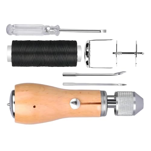 CPAOWEHF Nähen Ahlen Kits Ahlen Hand Stitcher Reparatur Werkzeug Kits Leder Nähen Werkzeug Set Mit Nadel Schraubendreher Für Leder Handwerk von CPAOWEHF