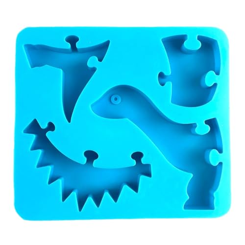 CPAOWEHF Tier-Puzzle-Form, Kristallharz, Tropfenform, Dinosaurier-Puzzle, Epoxid-Gussformen, Lernspiel für Kinder von CPAOWEHF