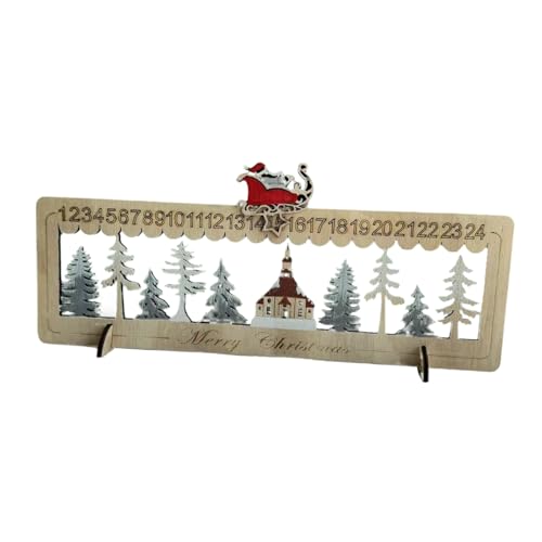 Festlicher Aus Holz Geschnitzter Adventskalender. Stilvoller Weihnachts Adventskalender Mit LED Lichtern Und 24-Tage Countdowns von CPAOWEHF