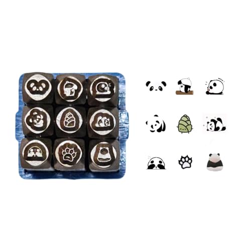 Set mit 9 essentiellen Metallmeißeln, Panda-Serie, Schmuck-Gravurwerkzeug, Metallstempel-Set für Schmuckherstellungs-Enthusiasten von CPAOWEHF