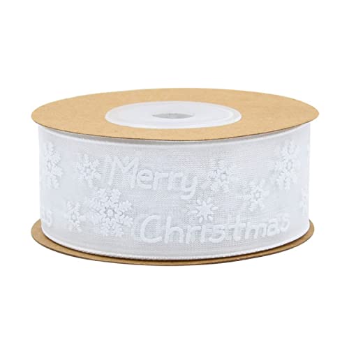 Band, Geschenkband, Weihnachtssatinband, Schneeflockenband, Bastelband, Organzaband, Schneeflockenband, Weihnachtsverpackungsband, Organza-Weihnachtsband for Geschenkverpackungen, Weihnachtsbaumdekora von CPCPC