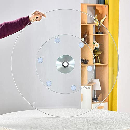 CPCPC Esstisch-Drehteller, runder Lazy Susan Drehteller, Serviertablett, Esstisch, Herzstück, gehärtetes Glas, Küche, 360° drehbare Platte for Familienrestaurant von CPCPC