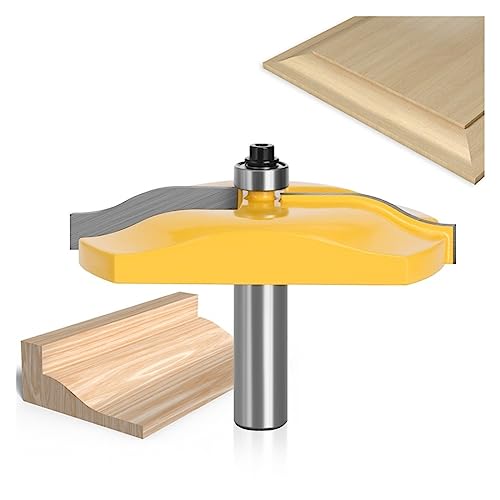 Fräser, 1 Stück Fräser for erhöhte Platten, Schranktüren, 12 mm, 12,7 mm Schaft, Hartmetall-Fräser for erhöhte Platten mit Ogee-Holztür, großer Fräser, CNC-Fräswerkzeug (Größe: 12,7 mm Schaft) von CPCPC