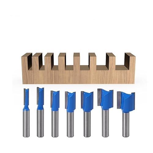 Fräser, 7 teile/satz Gerade Router Bits Set, 8mm Schaft Holz Fräser for Holzbearbeitung Werkzeuge Reinigung Bottom Bit von CPCPC