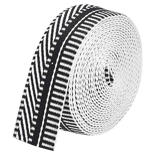 Geflochtenes Band, Stickerei-Jacquardband im Ethno-Stil, gewebtes Band, Besätze for Nähen, dekoratives, gestreiftes Band aus Ethno-Polyester-Jacquard (schwarz)(Black) von CPCPC