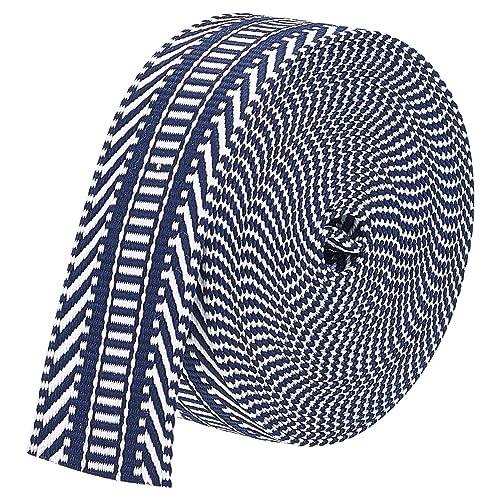 Geflochtenes Band, Stickerei-Jacquardband im Ethno-Stil, gewebtes Band, Besätze for Nähen, dekoratives, gestreiftes Band aus Ethno-Polyester-Jacquard (schwarz)(Midnight Blue) von CPCPC