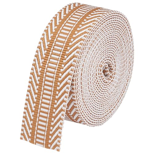 Geflochtenes Band, Stickerei-Jacquardband im Ethno-Stil, gewebtes Band, Besätze for Nähen, dekoratives, gestreiftes Band aus Ethno-Polyester-Jacquard (schwarz)(Yellow) von CPCPC