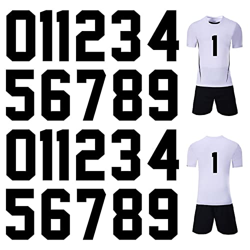 22 Stück 8 Zoll Iron on Transfers Numbers T-Shirt Heat Transfer 0 to 9 Jersey Number for Sports T-Shirt Jersey (Black, 8 Inch) von CPEI