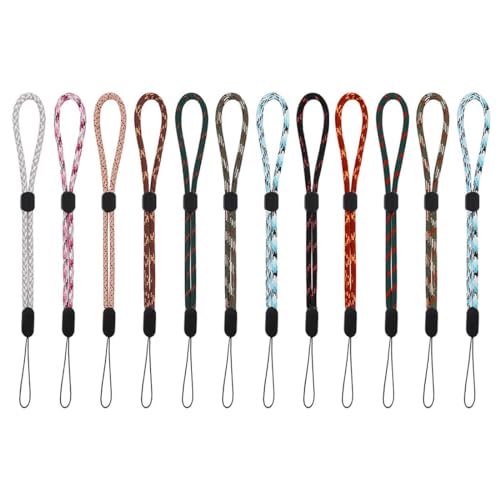 CPSYTE 12 pcs 4mm Handschlaufe Lanyard, Adjustable Nylon Wrist Strap Lanyard Handschlaufen für Mobiltelefone Kamera Schlüssel USB-Stick Brieftasche ID-Namensschild MP3 MP4, 12 Farben von CPSYTE