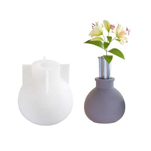 CQEAZ Kerzenhalter-Formen, runde Silikonform, Blumenvase und Form, leicht zu lösen, Kerzenhalter, Heimdekorationen von CQEAZ