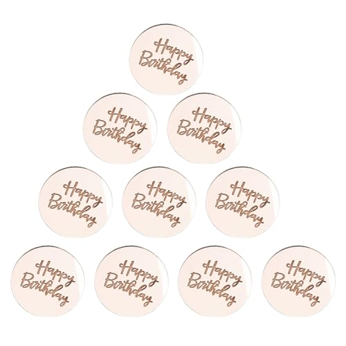 Cupcake-Topper "Happy Birthday", Acryl, rund, graviert, Kuchendekoration, Acryl, 10 Stück Cupcake-Topper "Happy Birthday", Acryl, rund, graviert, Kuchendekoration, Acryl, 10 Stück von CQEAZ
