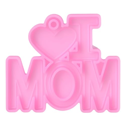 Schlüsselanhänger mit Aufschrift "CQEAZ I love Mom Dad Word Keychain Pendant Resin Mold Thanksgiving Silikonform von CQEAZ