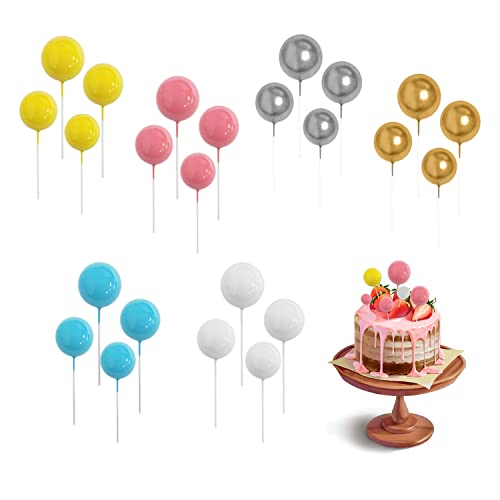 Set mit 6 Kuchen-Ballon-Dekorationen, Schaum-Kindergeburtstags-Party-Kuchenaufsätze, Dekorationen, Valentinstag, Hochzeit, erhältlich (6 Farben) von CQQNIU