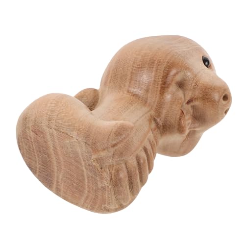 CRAFTHROU 2025 Schlangenholzornamente Chinesische Tierkreiszeichen-Schlangenfigur Mondjahr-Ornament Holzhandwerk Tierfigur Handgefertigte Holzdekorationen Schlangen-Ornamente aus Holz Beige von CRAFTHROU