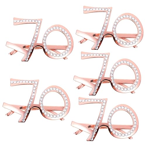 CRAFTHROU 5st Altersbrille Glitzernde Brillengestelle Brille Zum 60. Geburtstag Jubiläumsparty-brille Geburtstagsparty-dekoration Roségoldene Geburtstagsdekoration Geburtstag Für Männer Stk von CRAFTHROU