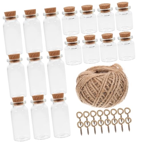 CRAFTHROU Klares Glasflaschen Set Mit Korken & Wunscherfüllungsflaschen Für DIY Kunsthandwerk Partygeschenke Inklusive 1 Rolle Juteseil Und 50 Nägel 87 Teile von CRAFTHROU