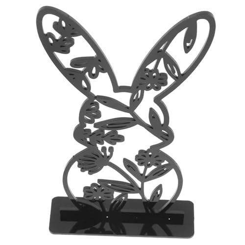 CRAFTHROU Osterhase Federmittelstücke Für Tische Tischdeko Zu Ostern Ostern-tischverzierung Ostertischdeko Für Zu Hause Ostern Herzstück Ostern Hausdekorationen Ostern Wohnkultur Black Acryl von CRAFTHROU