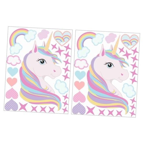 CRAFTHROU Regenbogen Einhorn Wandsticker Dekorative Wandaufkleber Für Kinderzimmer Babyzimmer Kindergarten PVC Wandtattoos Für Kreative Raumgestaltung von CRAFTHROU