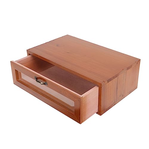 CRAFTHROU Vintage Schublade Holz Monitorständer Schreibtisch Organizer Desktop Organizer Desktop Monitor Riser Ständer Computerständer Kommode Make Up Aufbewahrungsbehälter Retro von CRAFTHROU