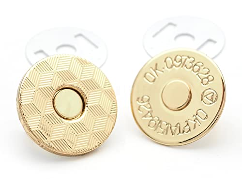 CRAFTMEMORE Magnetische Druckknöpfe, hochwertig, starker Verschluss für Geldbörsen, Nähen, Handtaschen, Verschlüsse, 6 Stück, MNC (14 mm, Gold) von CRAFTMEMORE