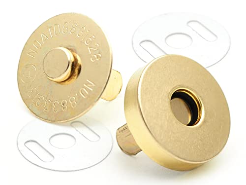 CRAFTMEMORE Magnetische Druckknöpfe Schnappverschluss Starker Verschluss für Geldbörse Nähen Handtaschen Verschlüsse 10 Stück MNB (18mm, Gold) von CRAFTMEMORE