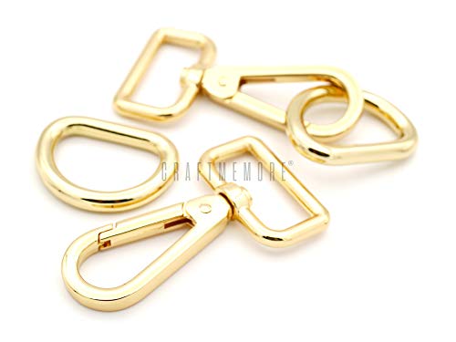 Craftmemore HQD2 Karabinerhaken mit Drehgelenk, 2 Sets 1 inch gold von CRAFTMEMORE