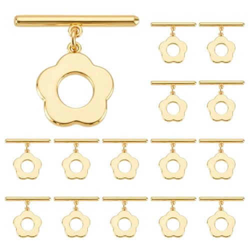 CRAFTYMELODY 15 Stück Knebelverschlüsse 18 Karat Vergoldetes Messing T Bar Verschlussverschlüsse Verlängerungsblume OT Knebelverbinder Für Die Schmuckherstellung Zubehör CRAFTYMELODY 15 Stück Knebelverschlüsse 18 Karat Vergoldetes Messing T Bar Verschlussverschlüsse Verlängerungsblume OT Knebelverbinder Für Die Schmuckherstellung Zubehör von CRAFTYMELODY