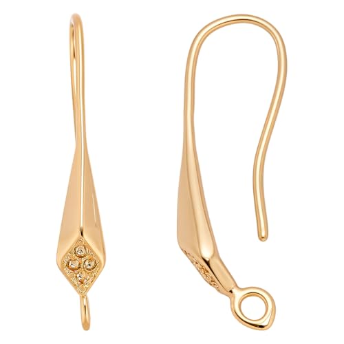 CRAFTYMELODY 30 Stück Echte 24K Vergoldete Ohrringhaken Französische Ohrhaken Mit Horizontaler Schlaufe Und Fassungen Für Strass Fischhaken CRAFTYMELODY 30 Stück Echte 24K Vergoldete Ohrringhaken Französische Ohrhaken Mit Horizontaler Schlaufe Und Fassungen Für Strass Fischhaken von CRAFTYMELODY