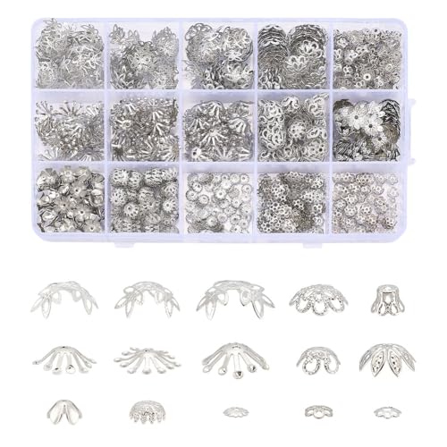 CRAFTYMELODY 756 Stück Blumenperlenkappe 12 Stile Metall Blumenperlen Endkappe Floraler Perlen Endabstandshalter Florale Perlenkappe Filigran Für Die Schmuckherstellung DIY Handwerk CRAFTYMELODY 756 Stück Blumenperlenkappe 12 Stile Metall Blumenperlen Endkappe Floraler Perlen Endabstandshalter Florale Perlenkappe Filigran Für Die Schmuckherstellung DIY Handwerk von CRAFTYMELODY