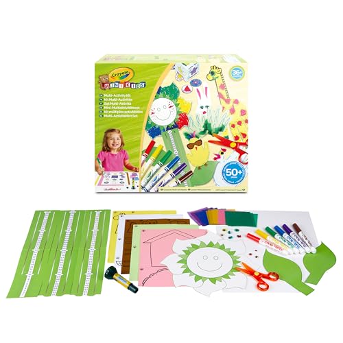 CRAYOLA, Mini Kids, Set mit mehreren Aktivitäten zum kreativen Basteln, mit Filzstiften, Schere, Kleber, über 50 Teile, Kreative Aktivität für Jungen und Mädchen ab 3 Jahren, 81-8133 von CRAYOLA