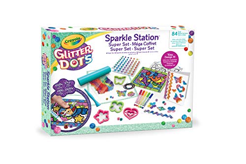 CRAYOLA 04-1085 Sparkle Station Super Set für glitzernde Dekorationen mit Glitzer-Dots und Modellierwerkzeugen von CRAYOLA