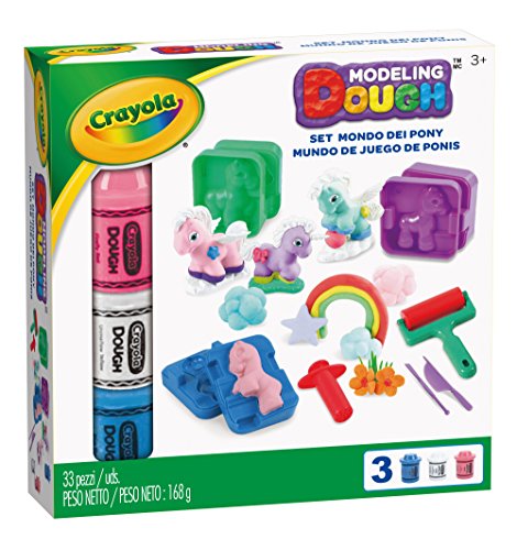 CRAYOLA 30430 Modelliermasse Mondo Pony Set für Kinder ab 3 Jahren, für Spiel und Geschenk, 33 Pezzi von CRAYOLA