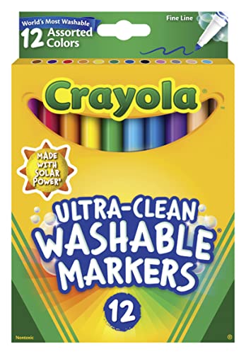 CRAYOLA 58-7813 Filzstifte mit feiner Linie, waschbar, 12 Stück von CRAYOLA