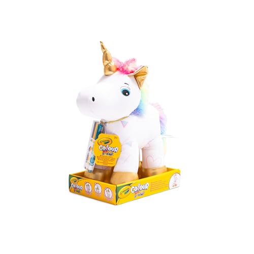 CRAYOLA - Colour Me Plush, bemalbares Plüschtier mit 3 Filzstiften, Einhorn, Kreative Beschäftigung und Geschenk für Kinder, ab 3 Jahren, 4026316 von CRAYOLA