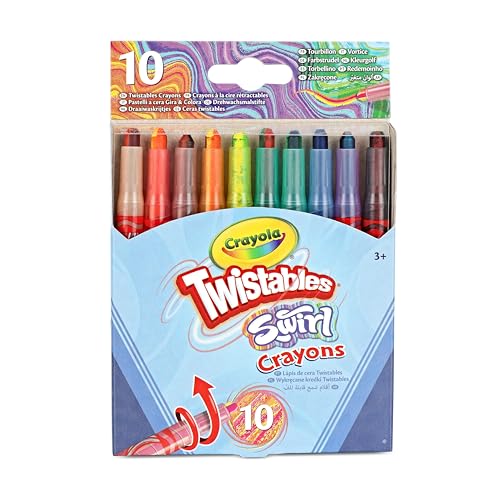 CRAYOLA Swirl Mini Twistable Buntstifte, verschiedene Farben, 10 Stück, magischer Wirbel-Effekt, zieht 4 Farben pro Buntstift, ideal für Kinder ab 3 Jahren von CRAYOLA