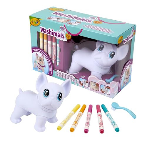 CRAYOLA - Washimals Jumbo Pets, Set Big Wilbur mit 5 abwaschbaren Filzstiften und Bürste, Spiel und Geschenk für Kinder, ab 3 Jahren, 74-0227 von CRAYOLA