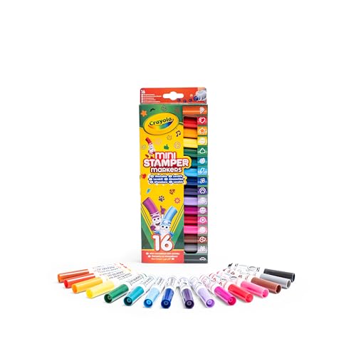 Crayola - 16 abwaschbare Filzstifte mit Stempelspitze Pip Squeaks, sortierte Farben, für Schule und Freizeit, ab 3 Jahren von CRAYOLA