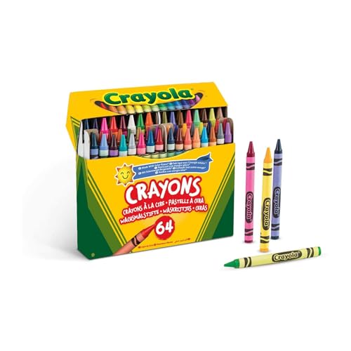 Crayola Wachsmalstifte Kinder, Malstifte für Kinder in 64 verschiedenen Farbtönen, Ungiftige Wachsmalkreiden, Bastel Set, Farbstifte Kinder, Kinderspielzeug ab 3 Jahre von CRAYOLA