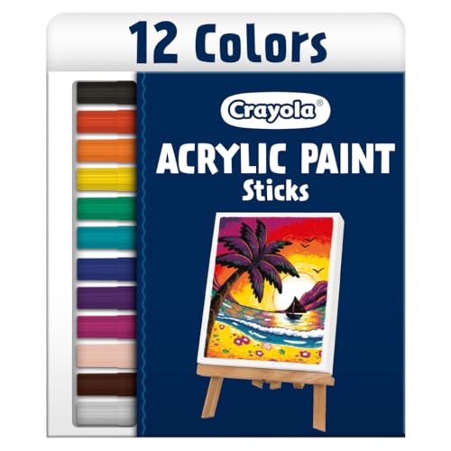 Crayola Acrylfarben-Doodle Sticks (12 Karat), Acrylfarben-Marker-Set, schnell trocknend, verschiedene Oberflächen, weniger Unordnung, Kinderfarben, ab 8 Jahren von CRAYOLA