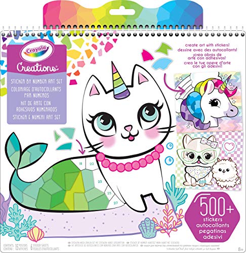 Crayola Creations - Malbuch Einhörner Sticker & Zahlen, Kreative Aktivität & Geschenk für Mädchen, ab 8 Jahren, Mehrfarbig, 04-6229 von CRAYOLA