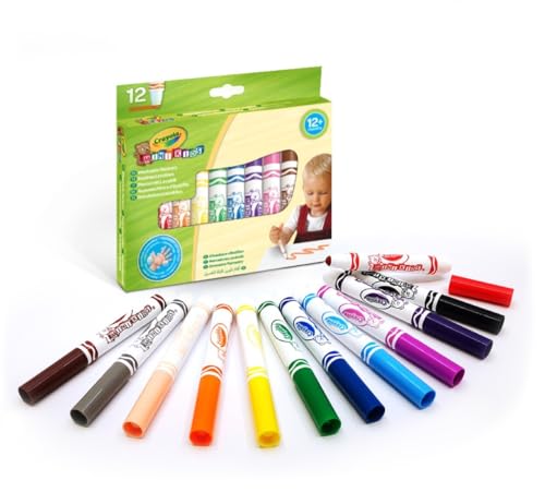 CRAYOLA Mini Kids Filzstifte Kinder Auswaschbar, Malstifte Set Für Kleinkinder In 12 Farbtönen, Ungiftige Filzstifte, Bastel Set, Fasermaler Kinder, Malstifte Kleinkinder Ab 1 Jahr von CRAYOLA