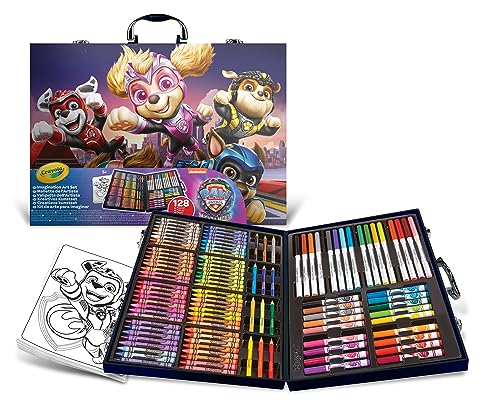 Crayola - Paw Patrol 2 Malkoffer, Kreativ-Set mit 128 Teilen, Wachsstiften, Buntstiften, Filzstiften, Kreative Beschäftigung und Geschenk für Kinder, ab 3 Jahren von CRAYOLA