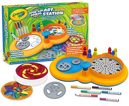 Crayola - Super Set Drehen und Kreieren, zum Erstellen von Mandalas und Farbwirbeln mit Filzstiften und farbiger Tinte, kreative Beschäftigung und Geschenk für Kinder, ab 6 Jahren, 74-7499 von CRAYOLA