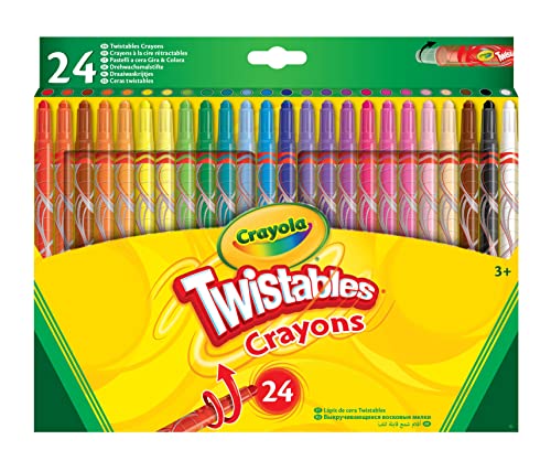 Crayola - Wachsmalstifte DrehenundAusmalen, 24er-Pack, für Schule und Freizeit, 24 Farben, 52-8501 von CRAYOLA