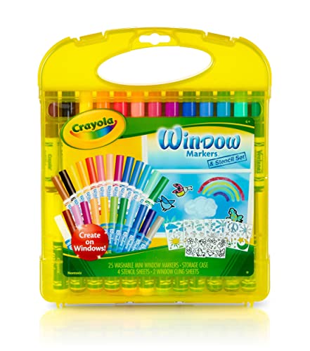 Crayola Window Marker and Stencil Set, 25 Mini Window Grey by von CRAYOLA