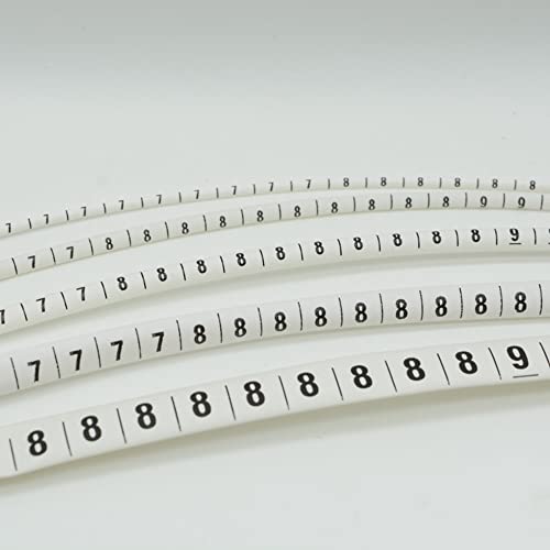 0–9, 1–16 mm, weiß, Kunststoff-Schrumpfschlauch, Kabelmarkierung, Etikett, Drahtnummer, 1000 Stück(100 each for 1.5mm 0-9) von CRCRC