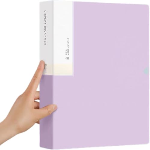 2 Stück A4-Präsentationsordner mit 60-Pocket-Kunststoffhüllen, gebundener Blattschutz-Ordnereinlage for Testpapiere, Kunstwerke, Berichte und Dokumente im Letter-Format(Purple) von CRCRC