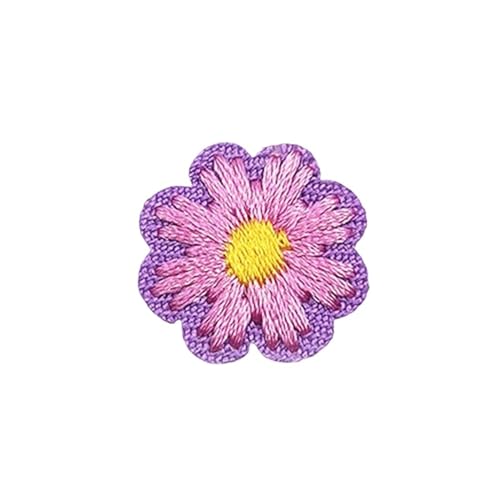 20 Stück mit Blumen bestickte Aufnäher, kleine Streifen for Aufbügeln for Kleidung, Stoffdekorationen, DIY-Bastelprojekte(Purple) von CRCRC